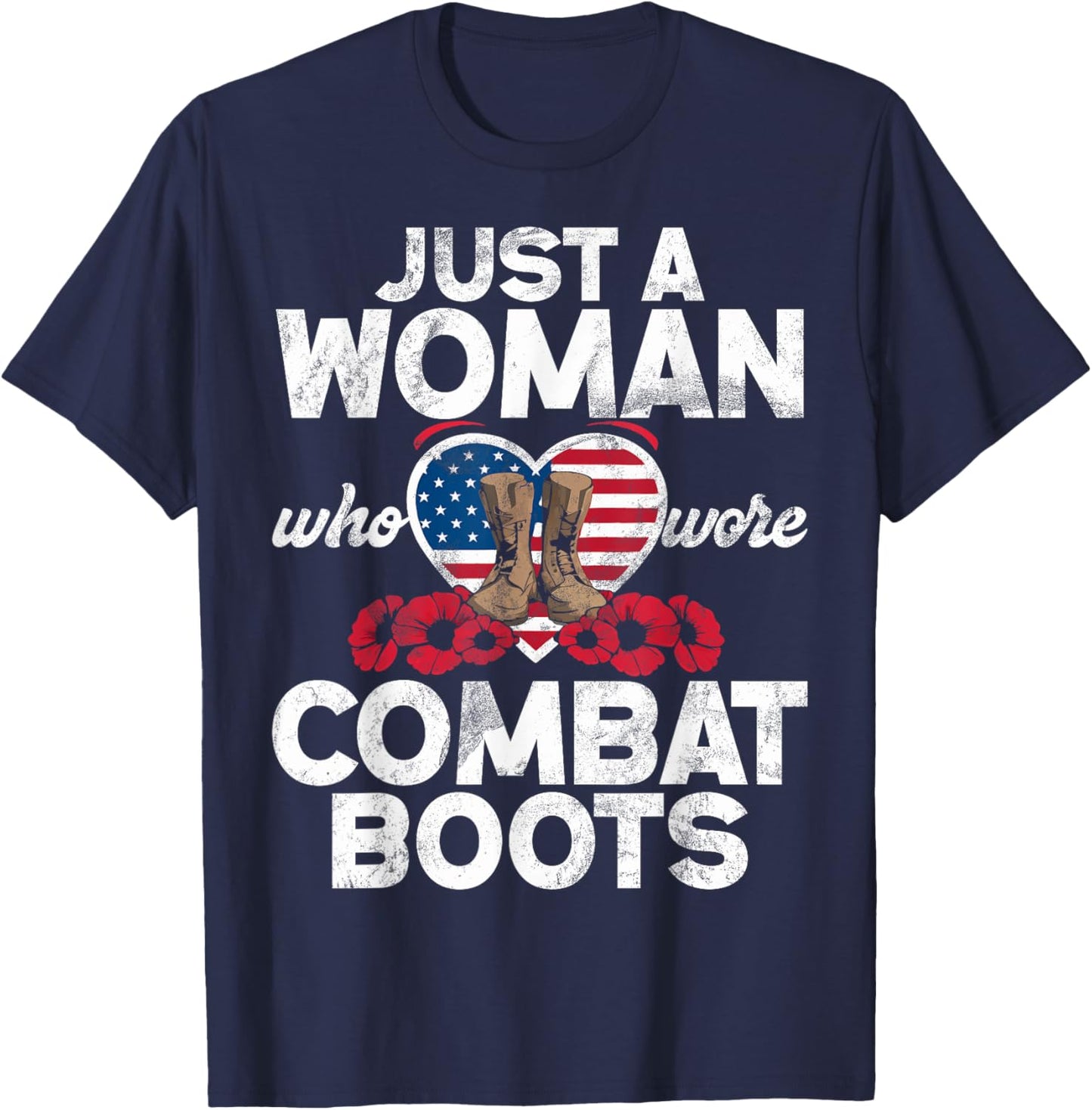 Female Veteran Veteran's Day Women Veteran Soldier Patriotic T-Shirt - T-Shirt | Navy