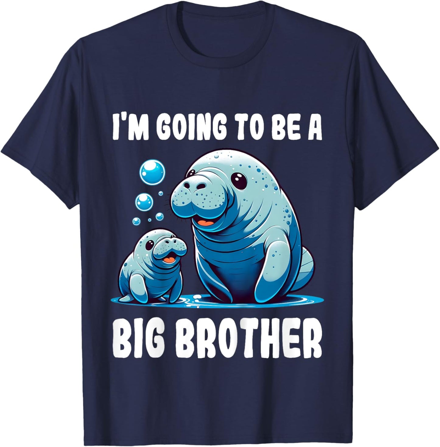 Kids Big brother manatee manatee I'm going to be big brother T-Shirt - T-Shirt | Navy