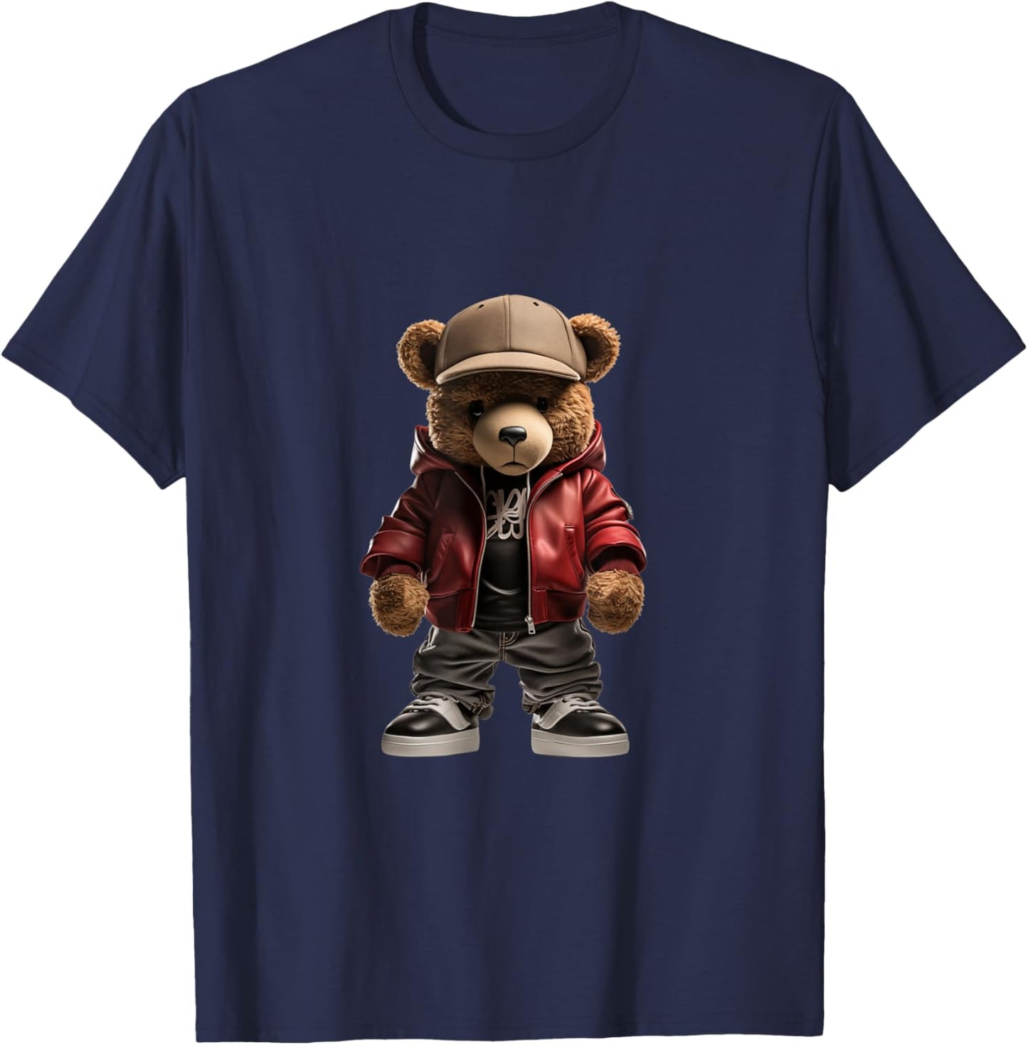 Urban hip hop novelty graphic teddy bear T-Shirt - T-Shirt | Navy
