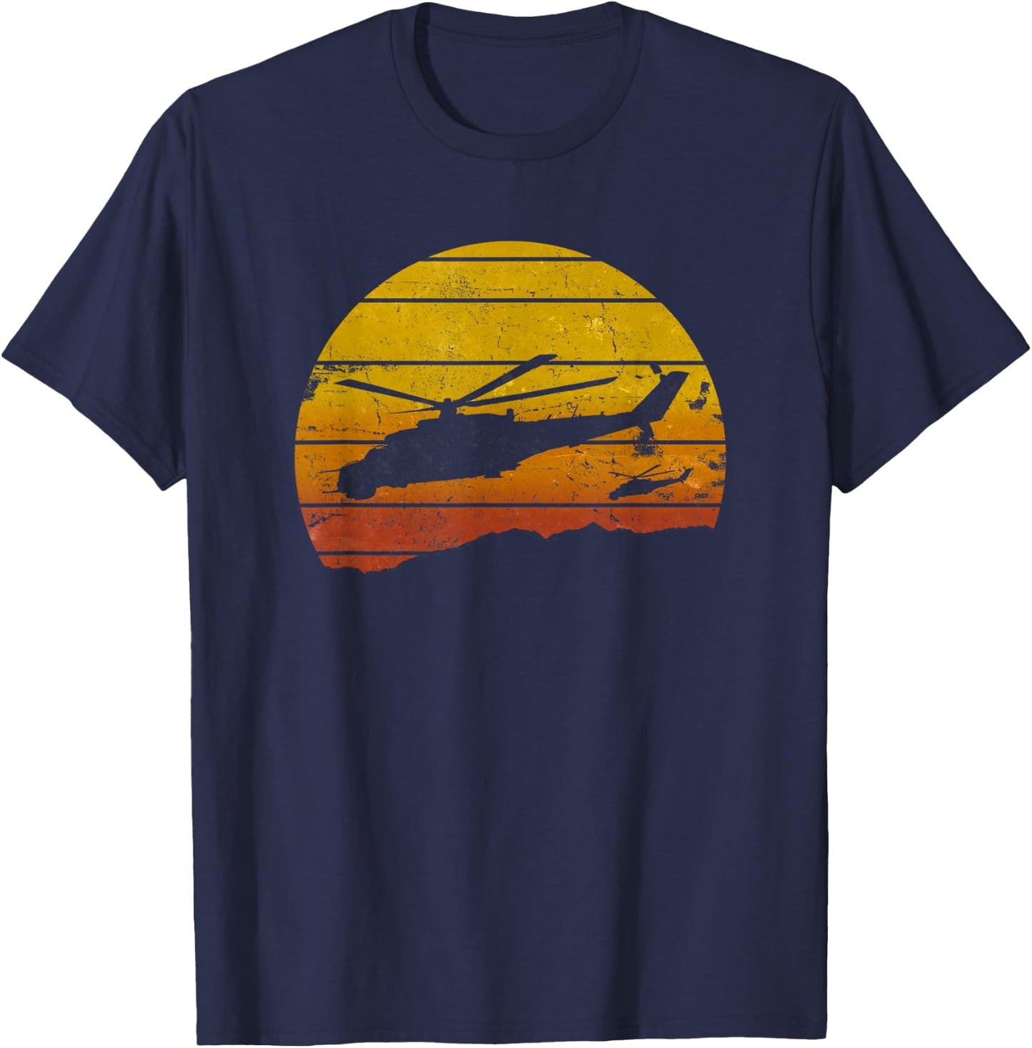 Mi-24 Russian Armed Forces Helicopter Vintage T-Shirt - T-Shirt | Navy