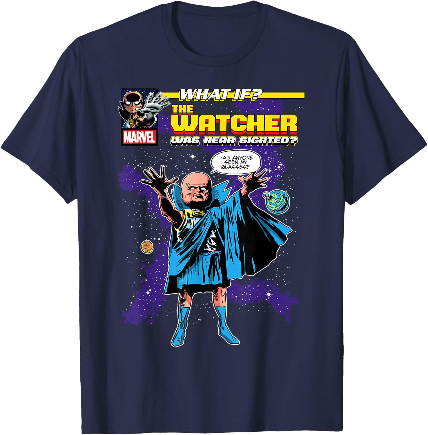 Marvel What If The Watcher Comic Cover T-Shirt - T-Shirt | Navy