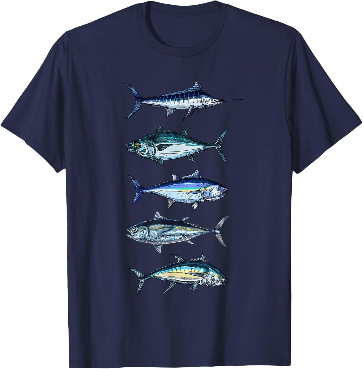 Saltwater fish species swordfish fishing camping hunting T-Shirt - T-Shirt | Navy