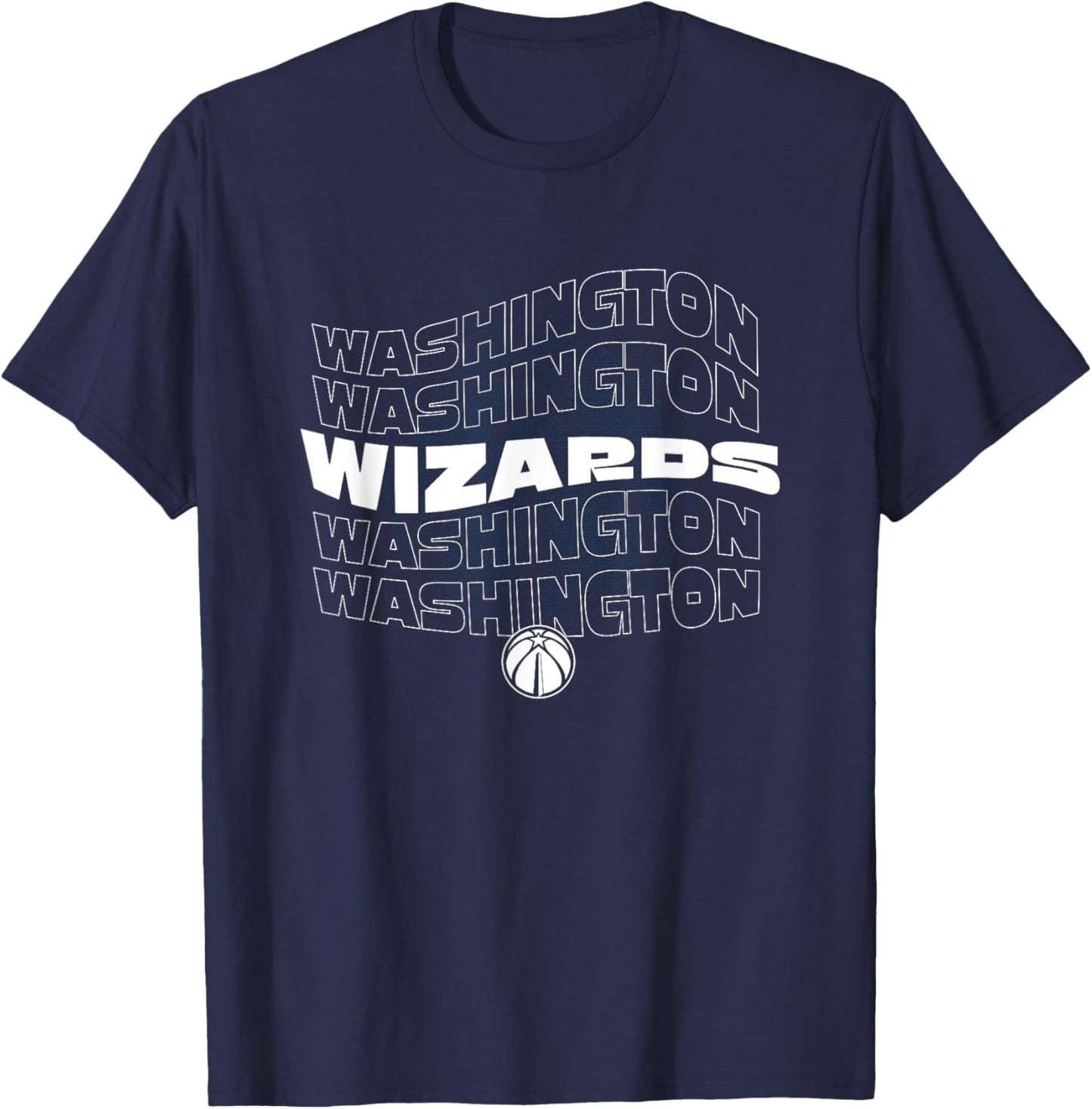 NBA Washington Wizards Wave Outline Team Logo T-Shirt - T-Shirt | Navy
