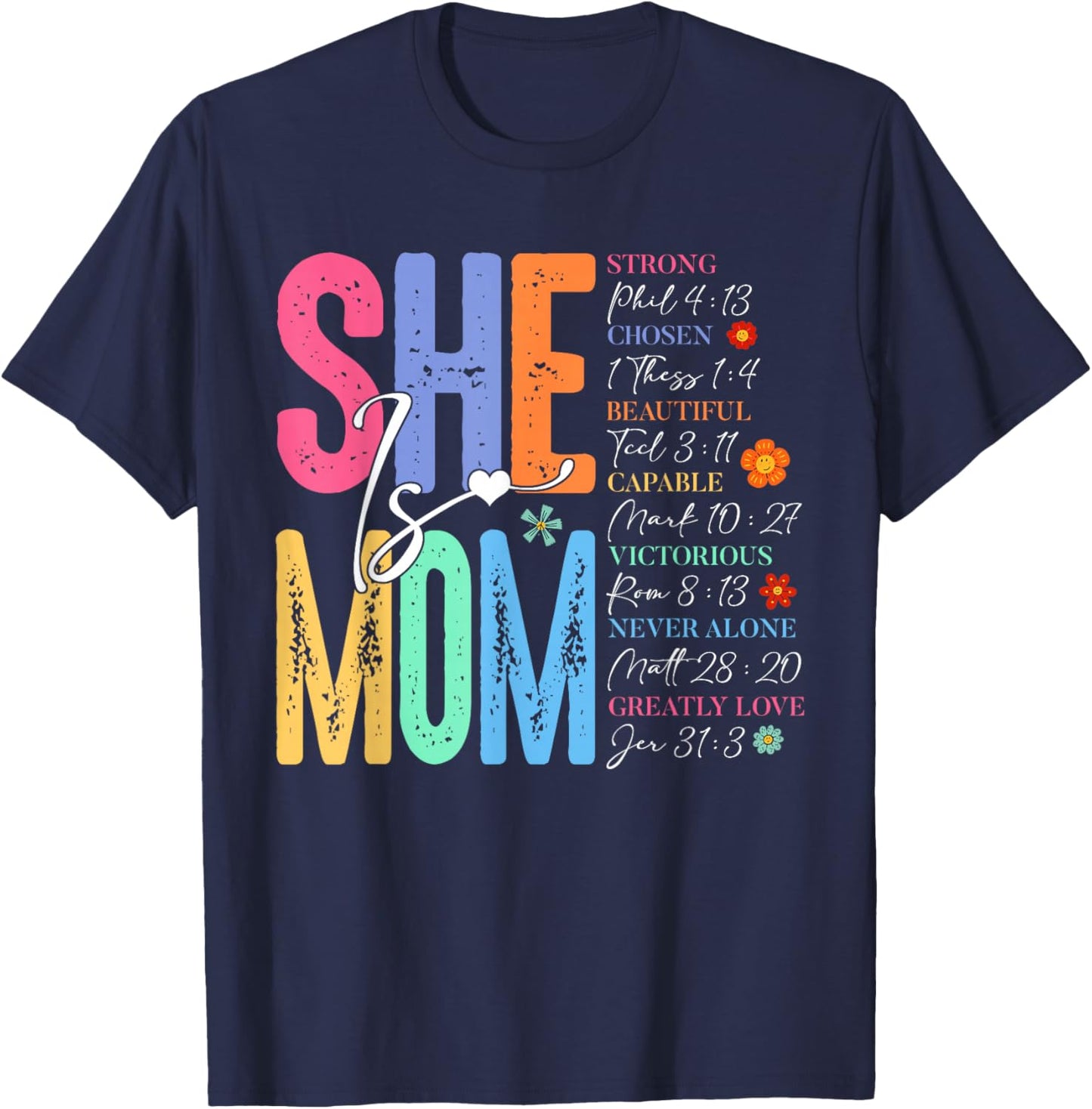 She Is Mom Christian Mother's Day Jesus Mama Religious Women T-Shirt - T-Shirt | Navy