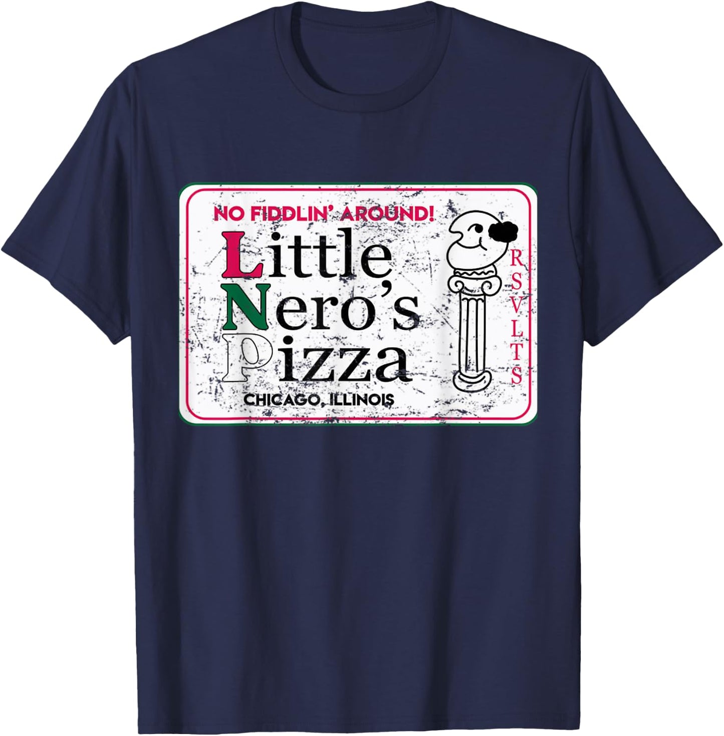 Christmas Little 90s Neros Pizza T-Shirt - T-Shirt | Navy