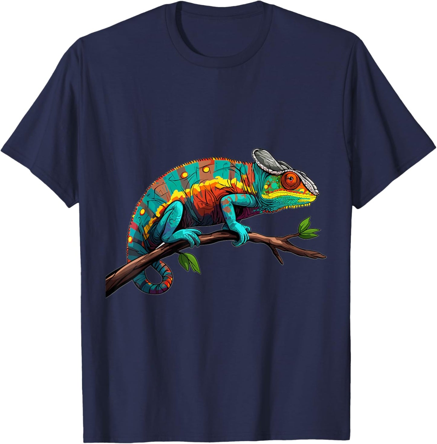 Chameleon Reptile Graphic T-Shirt - T-Shirt | Navy