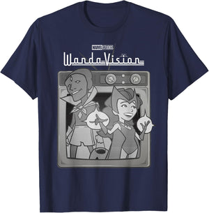 Marvel WandaVision Retro Cartoon TV Logo Small T-Shirt - T-Shirt | Navy