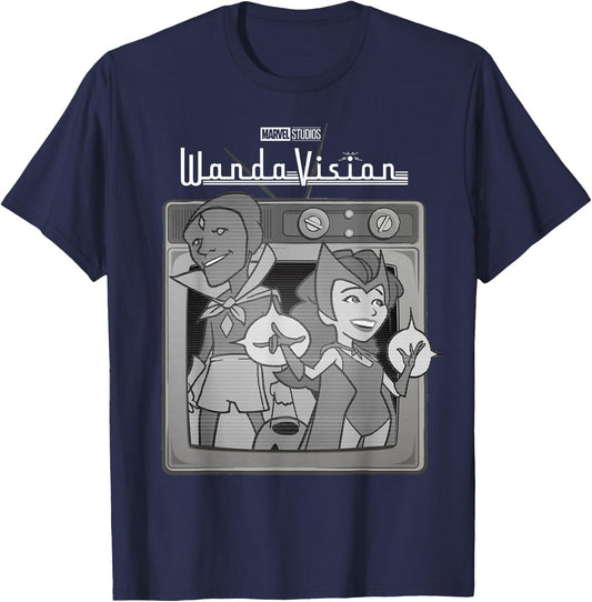 Marvel WandaVision Retro Cartoon TV Logo Small T-Shirt - T-Shirt | Navy