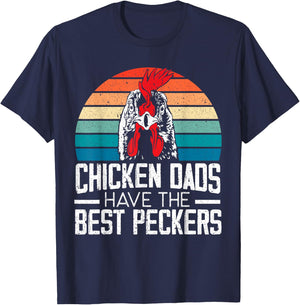 Chicken Dads Have The Best Peckers Farmer Dad Father's Day T-Shirt - T-Shirt | Navy