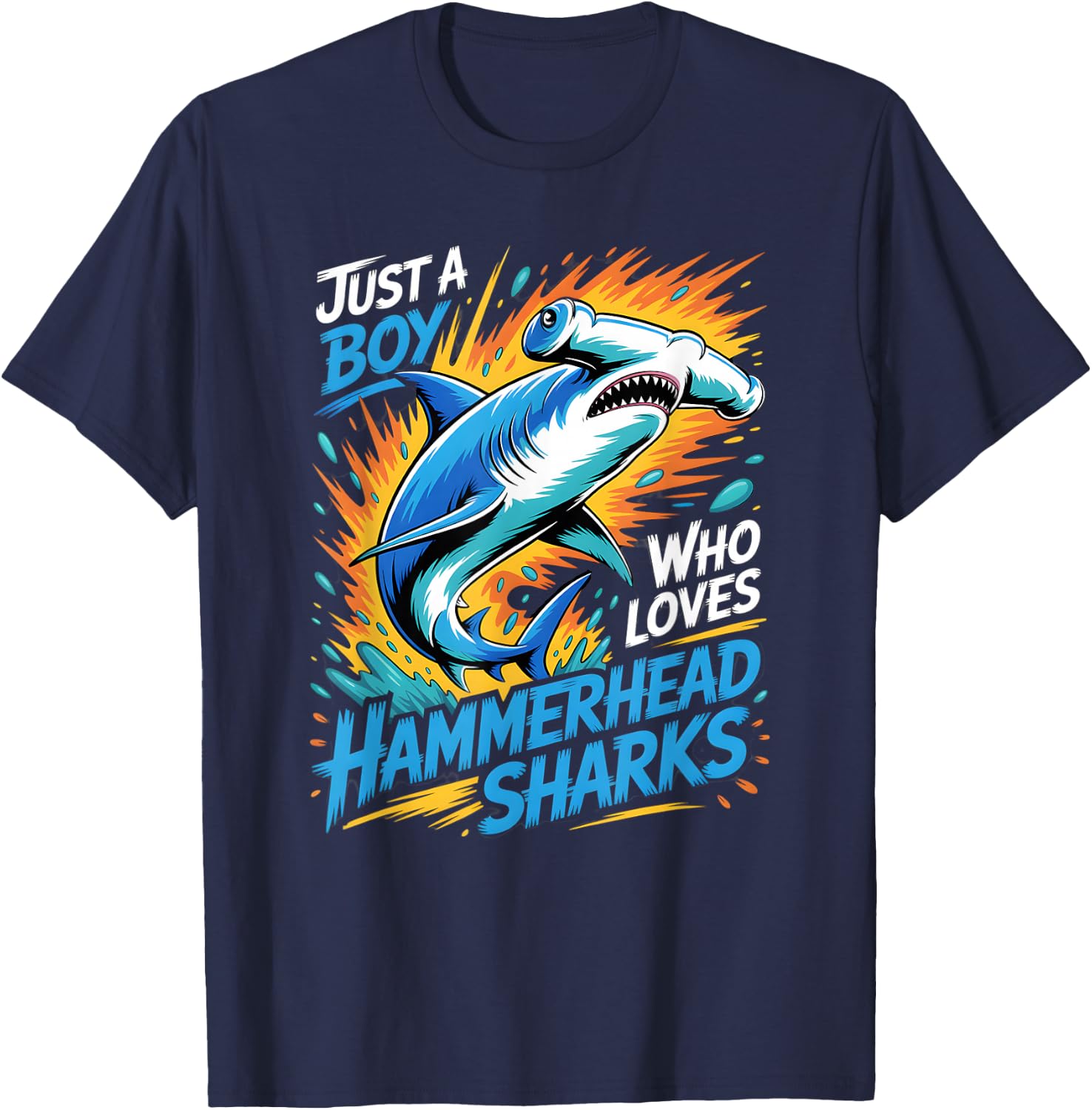 Boys Hammerhead Shark T-Shirt - T-Shirt | Navy