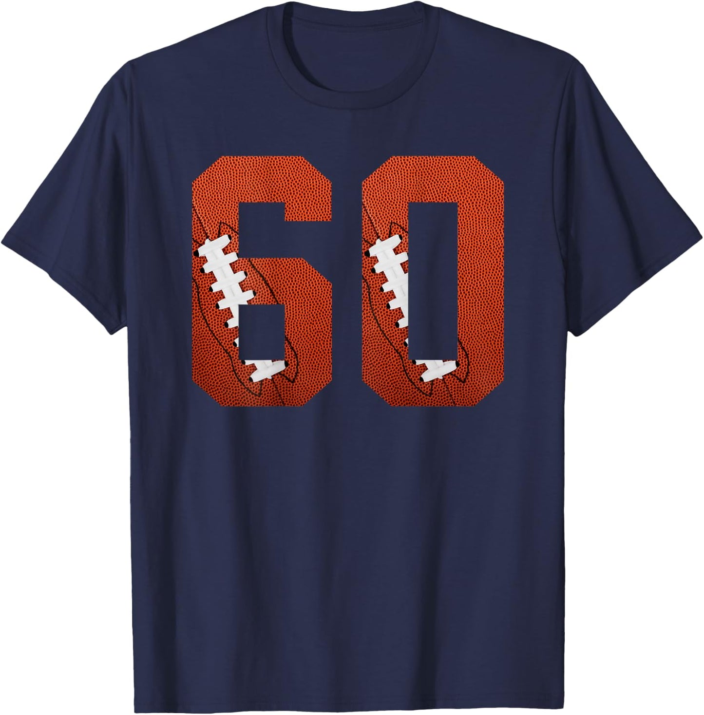 Number 60 BACKSIDE - American Football Jersey Numbered T-Shirt - T-Shirt | Navy