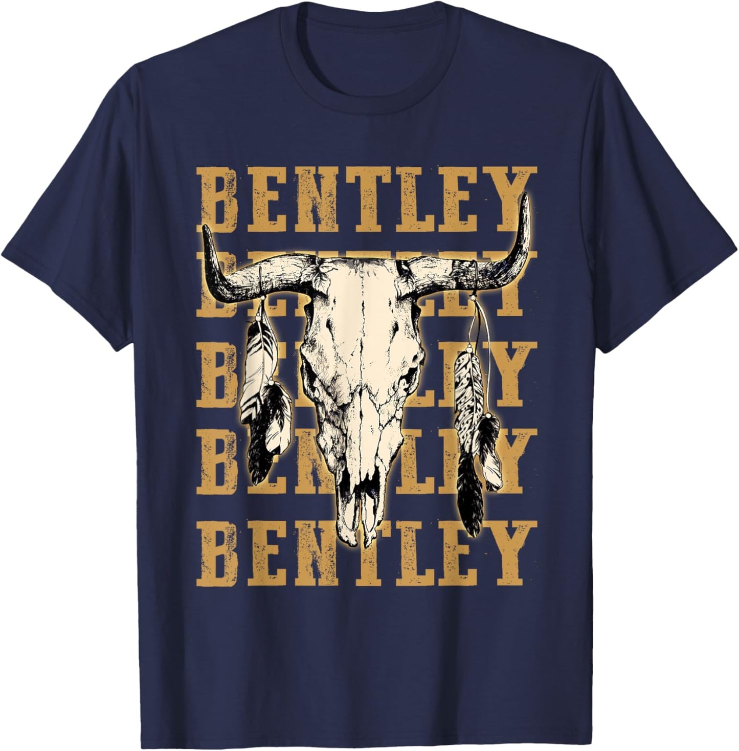 Bentley Proud Last Name Lovers Vintage Art Awesome Apparel T-Shirt - T-Shirt | Navy
