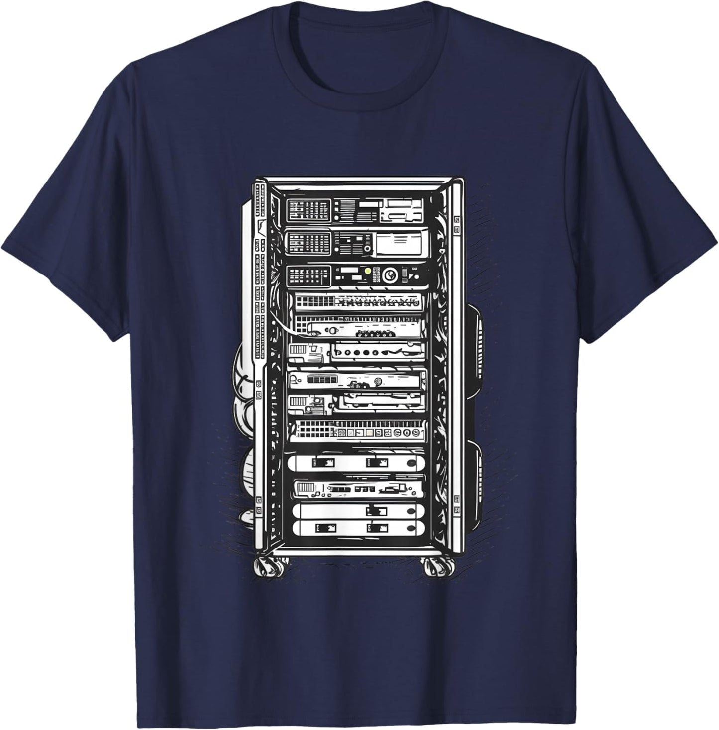 Computer Server Network Rack Sysadmin Engineer Homelab T-Shirt - T-Shirt | Navy