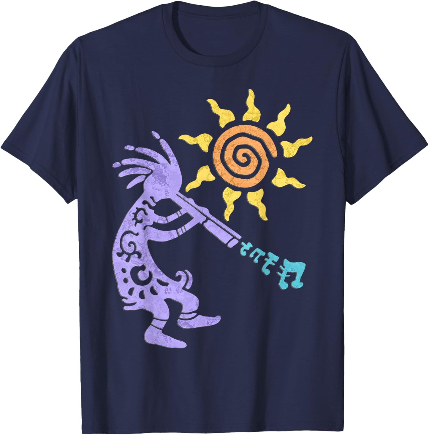 Native American Kokopelli Musican With Flute 1 - Fan Fun T-Shirt - T-Shirt | Navy