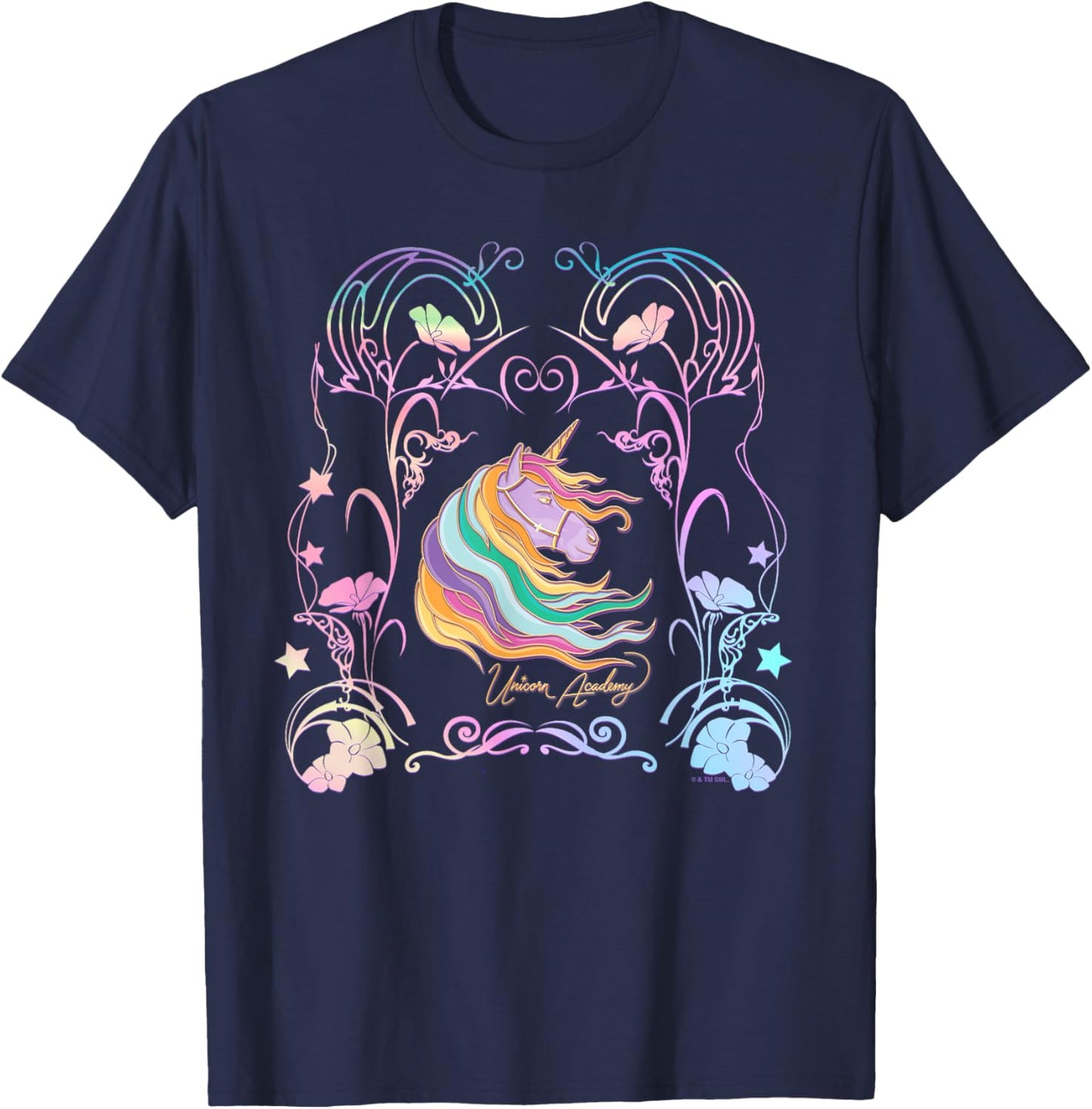 Unicorn Academy Enchanting Graphic Logo T-Shirt - T-Shirt | Navy