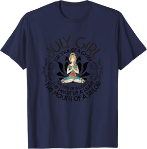 July Girl Soul Of A Gypsy Heart Of Hippie Mouth Of A Sailor T-Shirt - T-Shirt | Navy