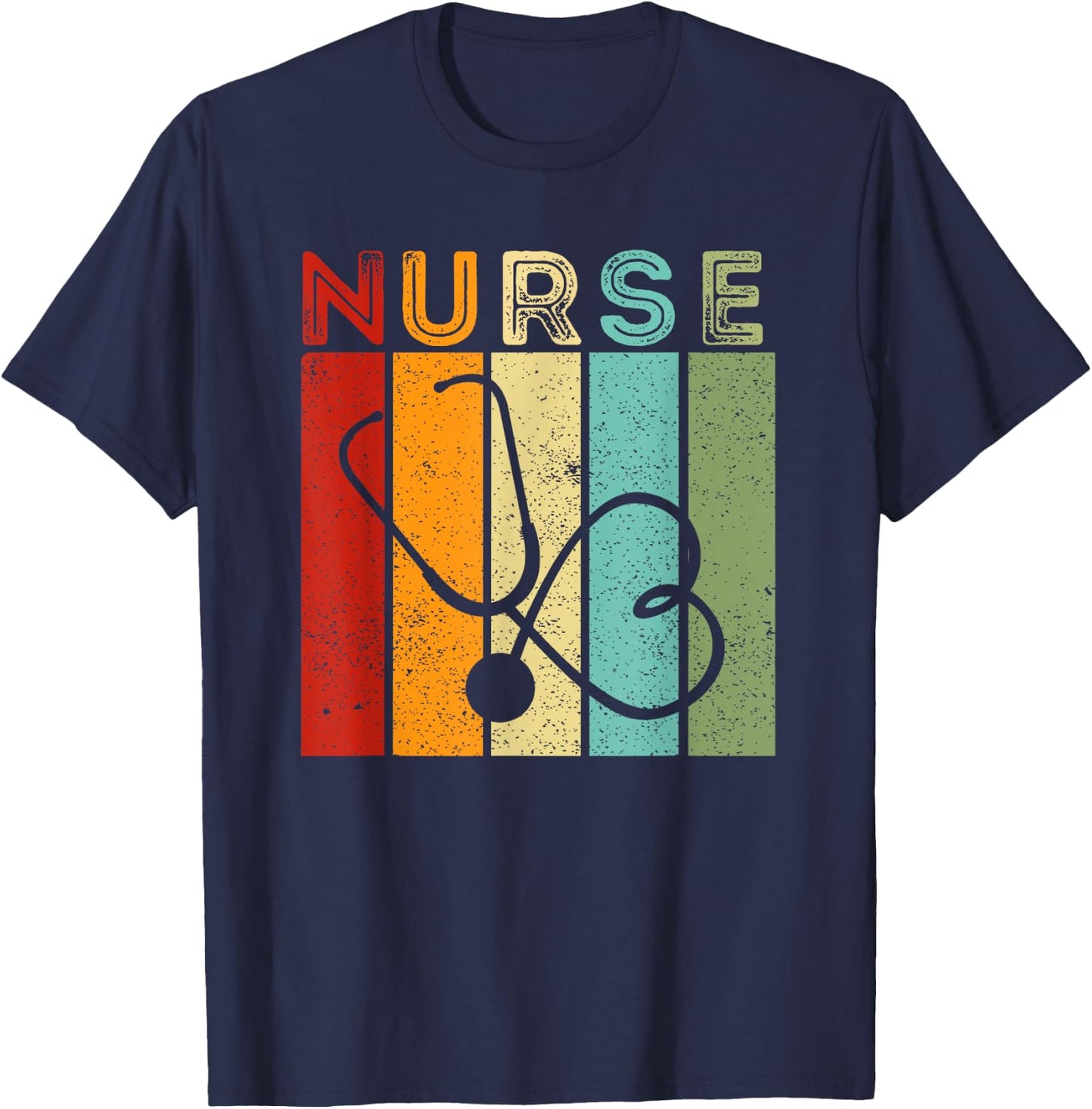 Funny Medical Practitioners Doctor Nurse Gifts Vintage Nurse Retro RN Nursing Student Graduation Men Women T-Shirt - T-Shirt | Navy