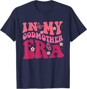 In My Godmother Era Retro Godmom Mother Proposal T-Shirt - T-Shirt | Navy