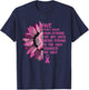 Sunflower Pink Breast Cancer Awareness Women Warrior T-Shirt - T-Shirt | Navy