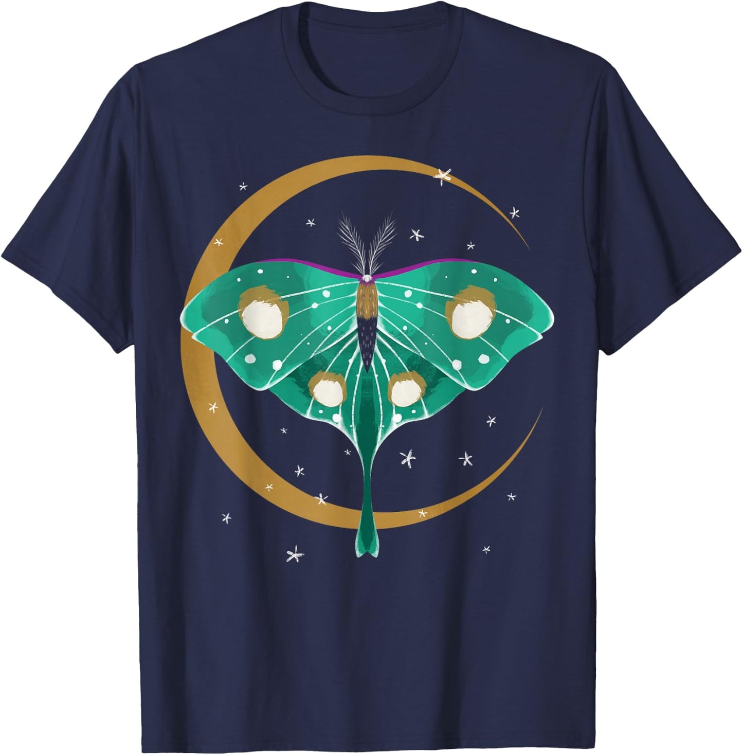 Cute Luna Moth Beautiful Butterfly Insect Lover Themed T-Shirt - T-Shirt | Navy