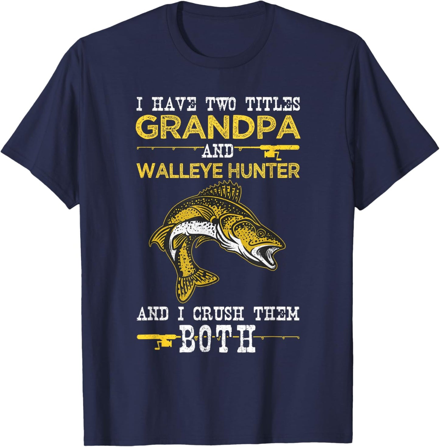 Angler grandpa fishing and zander fishing T-Shirt - T-Shirt | Navy