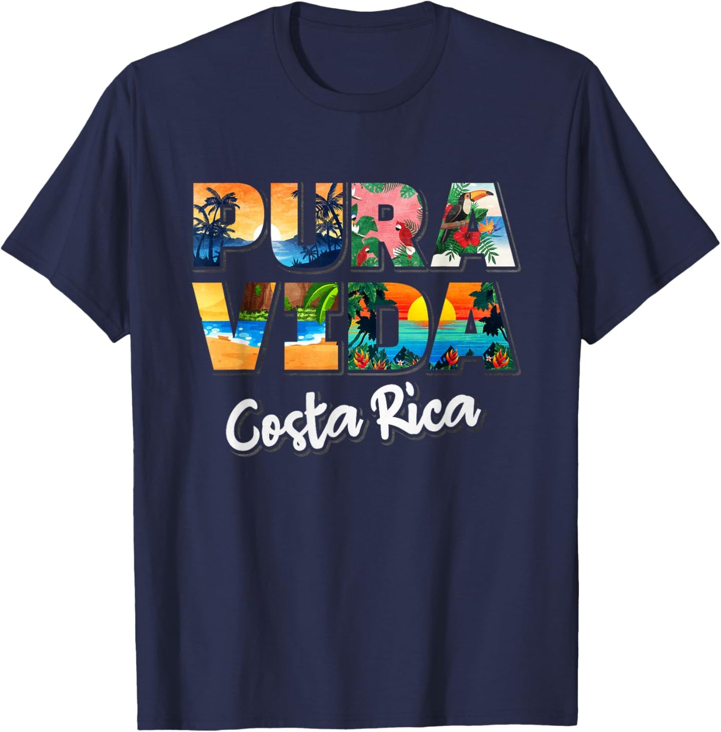 Pura Vida Costa Rica Souvenir - Cool Central America Travel T-Shirt - T-Shirt | Navy