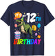 It's My 12th Birthday Dinosaur Rawr I'm 12 Year Old Cool T-Shirt - T-Shirt | Navy