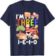 I'm Three I-E-I-O 3 Years Old Farm Animal Birthday Matching T-Shirt - T-Shirt | Navy