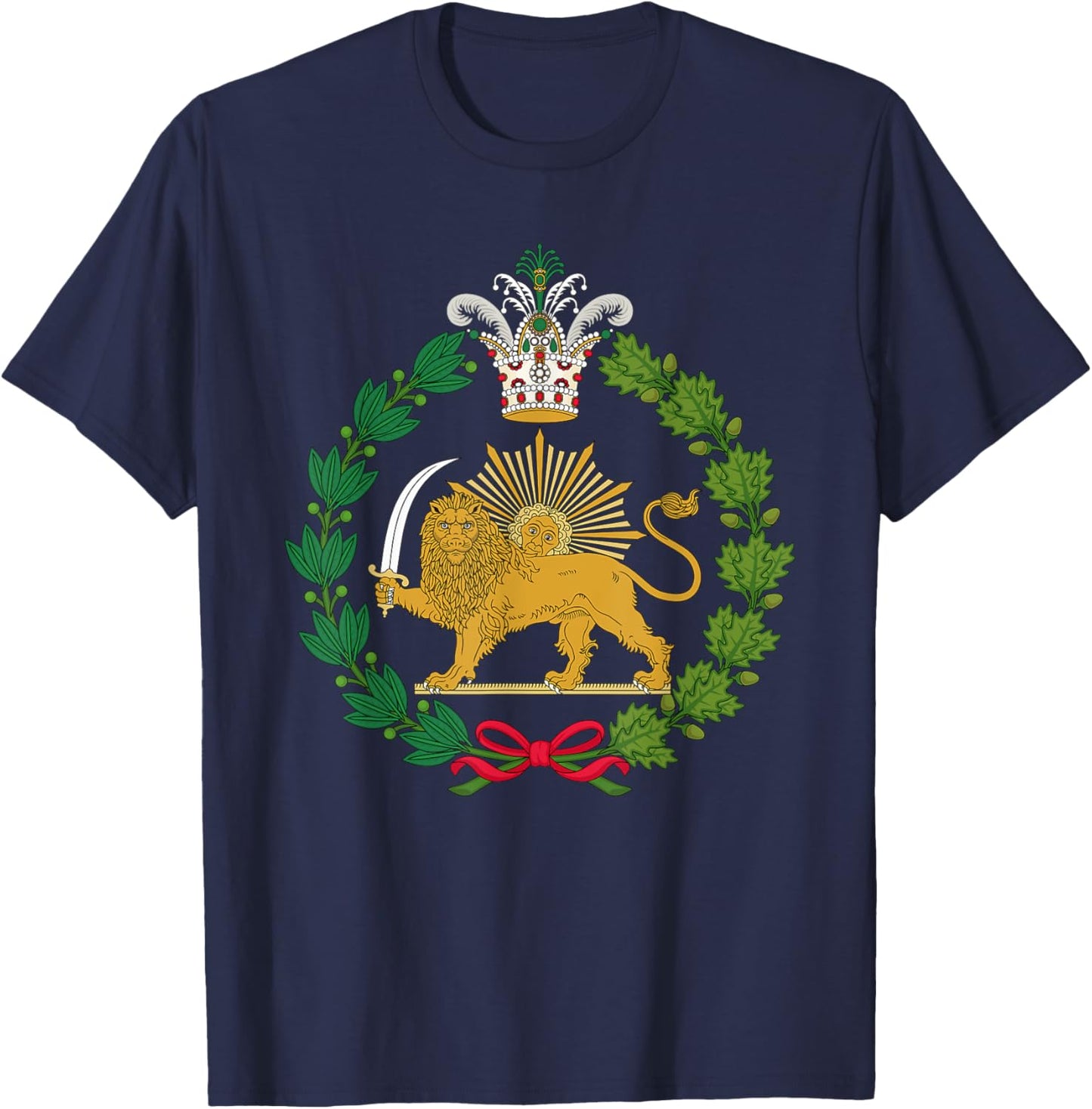Iranian pride lion and sun of Qajar and Pahlavi T-Shirt - T-Shirt | Navy