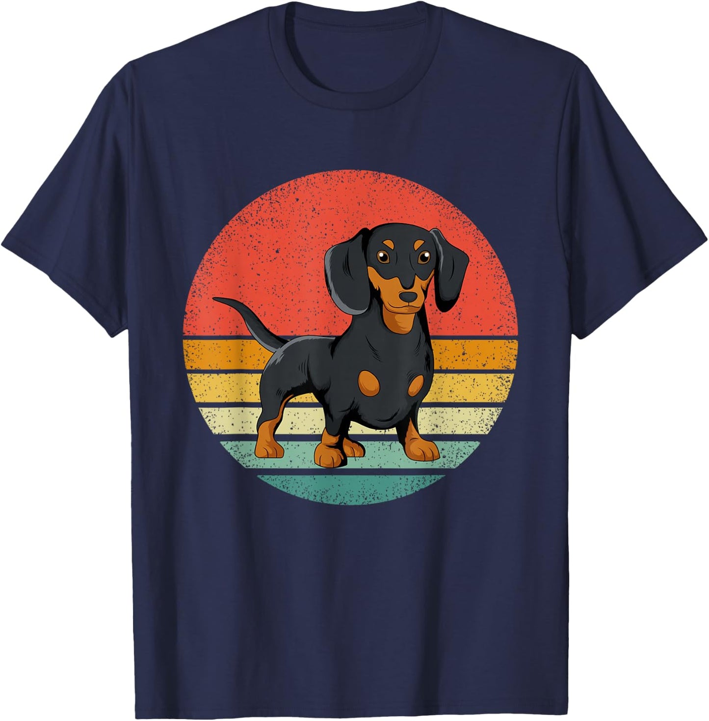 Dachshund Dog Lover Vintage Retro Weiner Dog Gift T-Shirt - T-Shirt | Navy