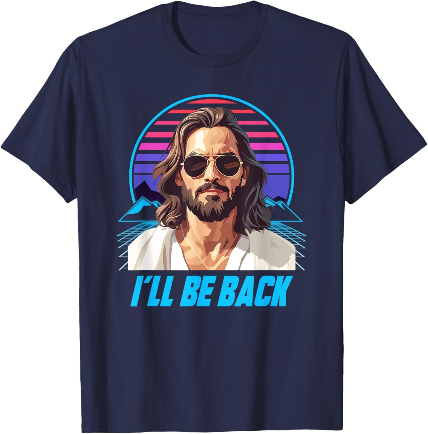 Jesus I´ll Be Back 80s T-Shirt - T-Shirt | Navy