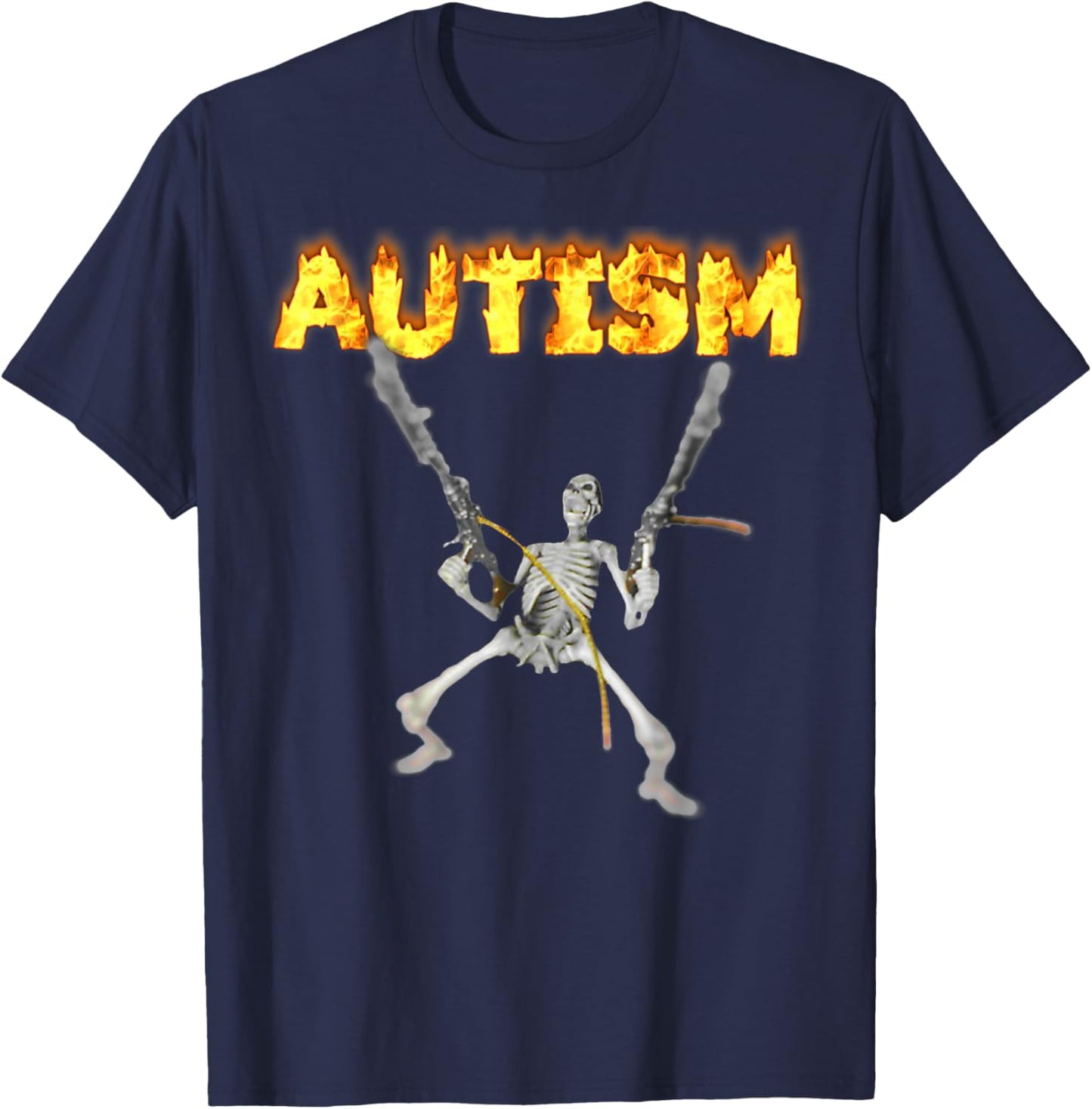 Autism Skeleton Meme T-Shirt - T-Shirt | Navy