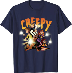 Kids Scooby-Doo Mystery Gang Group Shot Creepy T-Shirt - T-Shirt | Navy