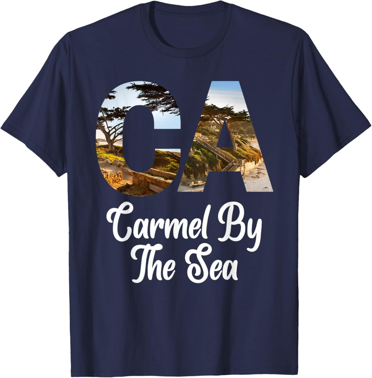 Carmel By The Sea California CA Souvenir Design T-Shirt - T-Shirt | Navy