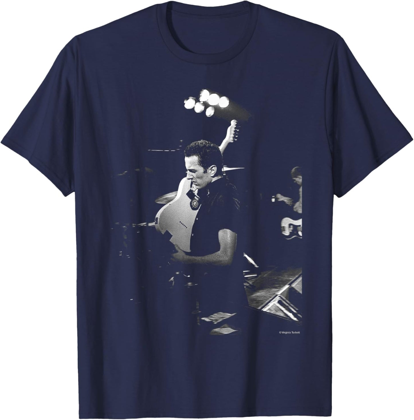 The Clash Joe Strummer at The Palais by Virginia Turbett T-Shirt - T-Shirt | Navy