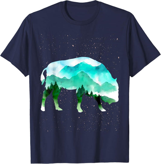 Landscape Buffalo T-Shirt - T-Shirt | Navy