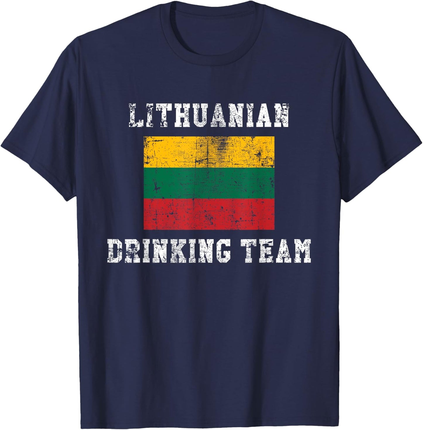 Lithuanian Drinking Team Funny National Pride Gift T-Shirt - T-Shirt | Navy