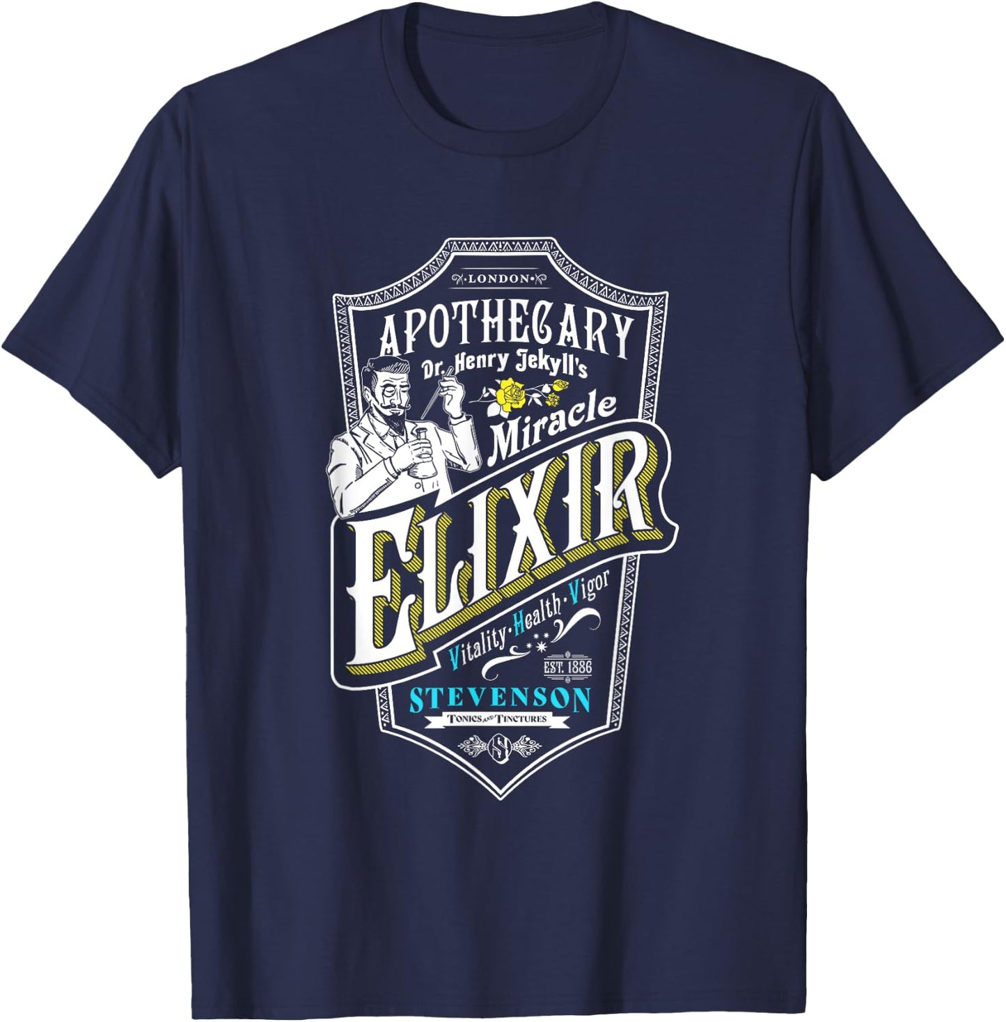 Dr. Jekyll Apothacary Mr Hyde - Jekyll and Hyde Shirt T-Shirt - T-Shirt | Navy
