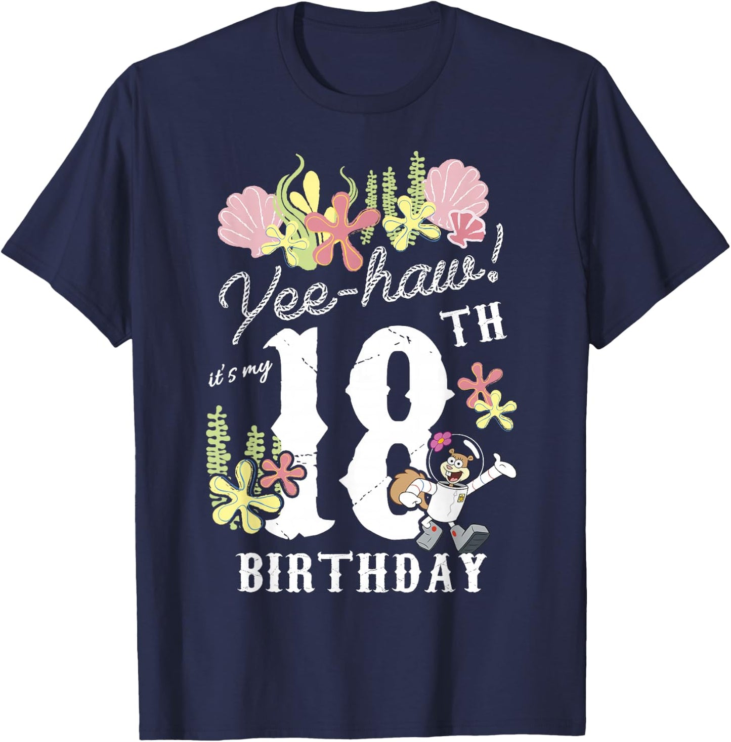 Nickelodeon SpongeBob SquarePants Sandy Cheeks 18th Birthday T-Shirt - T-Shirt | Navy