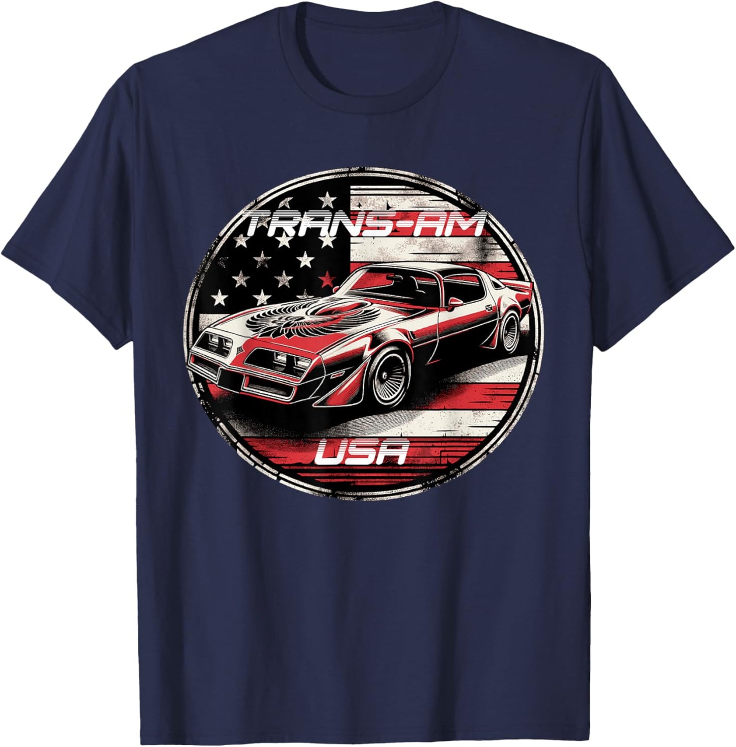 Trans Am Muscle Car American Muscle Trans Am Nation USA Flag T-Shirt - T-Shirt | Navy