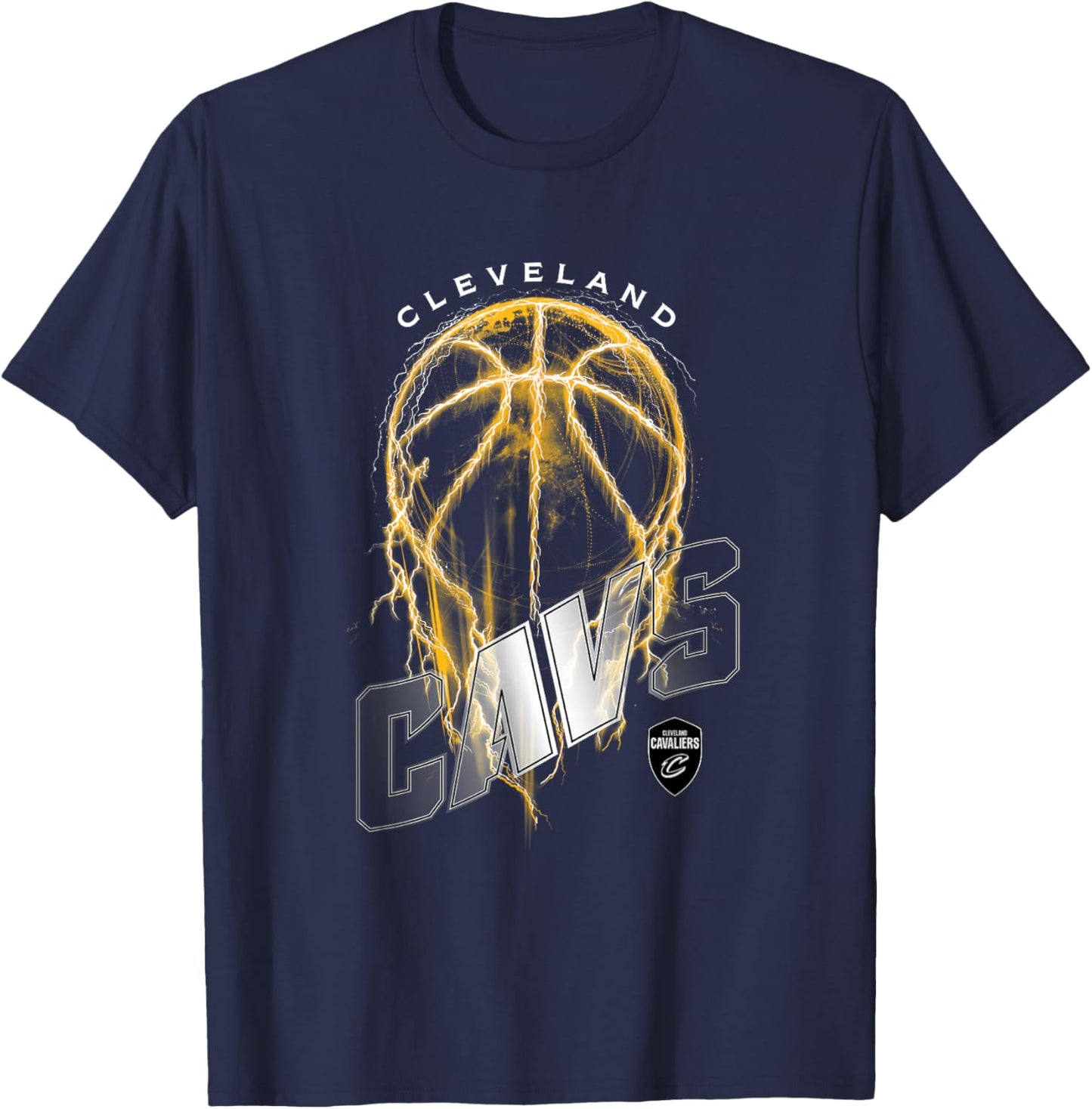 NBA Cleveland Cavaliers Lightning Bolt Basketball Logo T-Shirt - T-Shirt | Navy