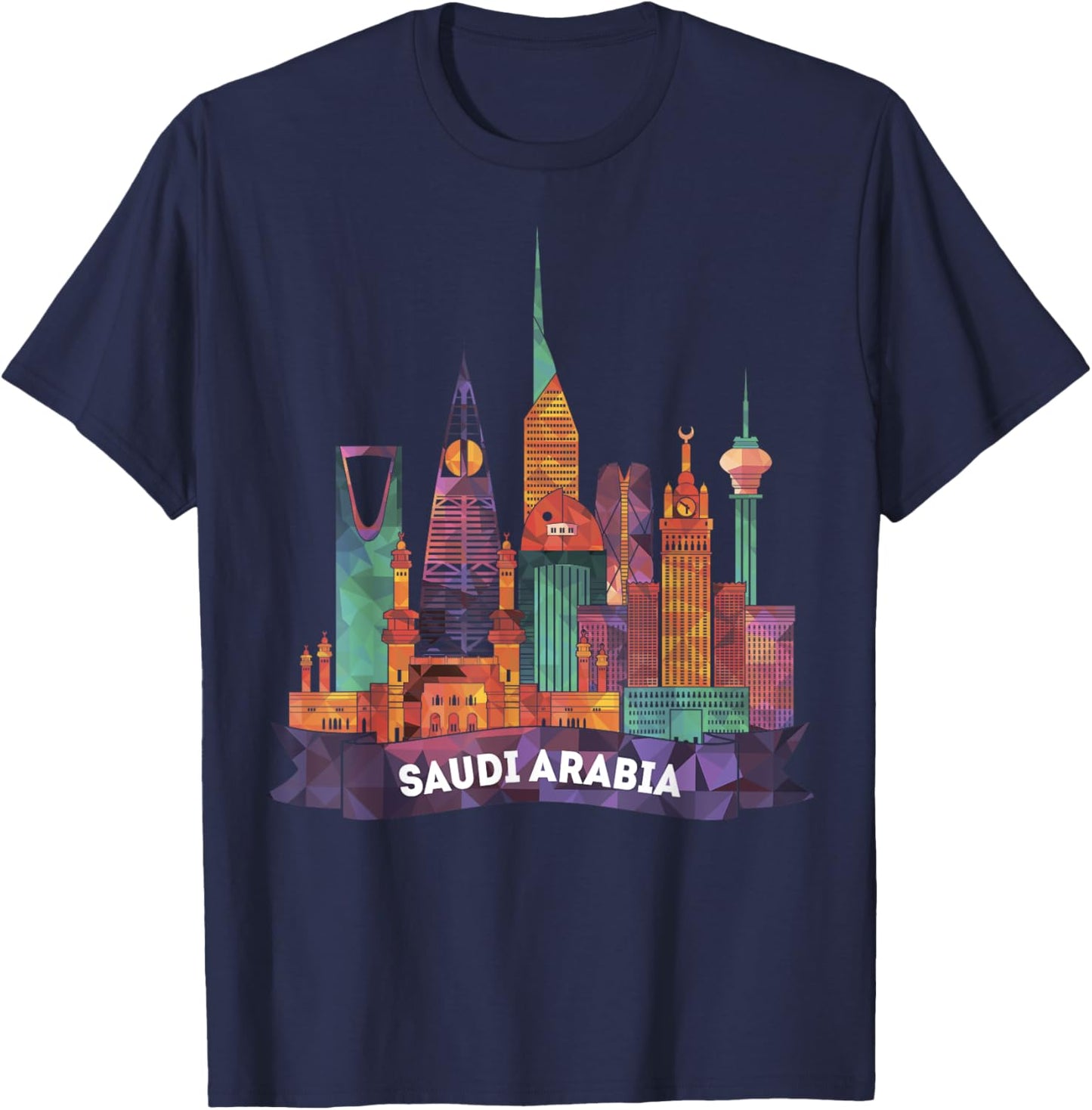 Travel Saudi Arabia Riyadh Jeddah Makkah Madinah Vacation T-Shirt - T-Shirt | Navy
