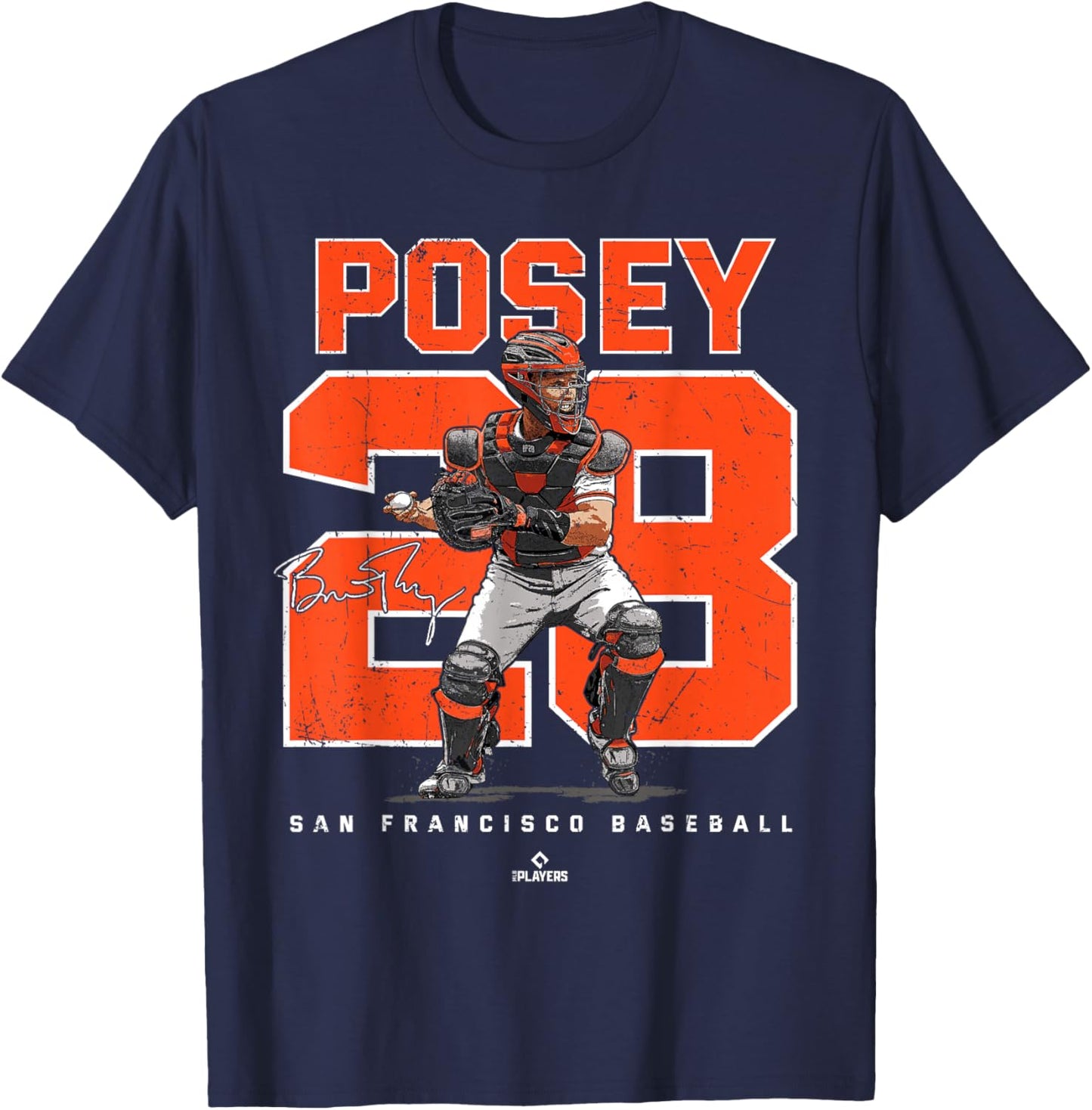 Number and Portrait Buster Posey San Francisco MLBPA T-Shirt - T-Shirt | Navy