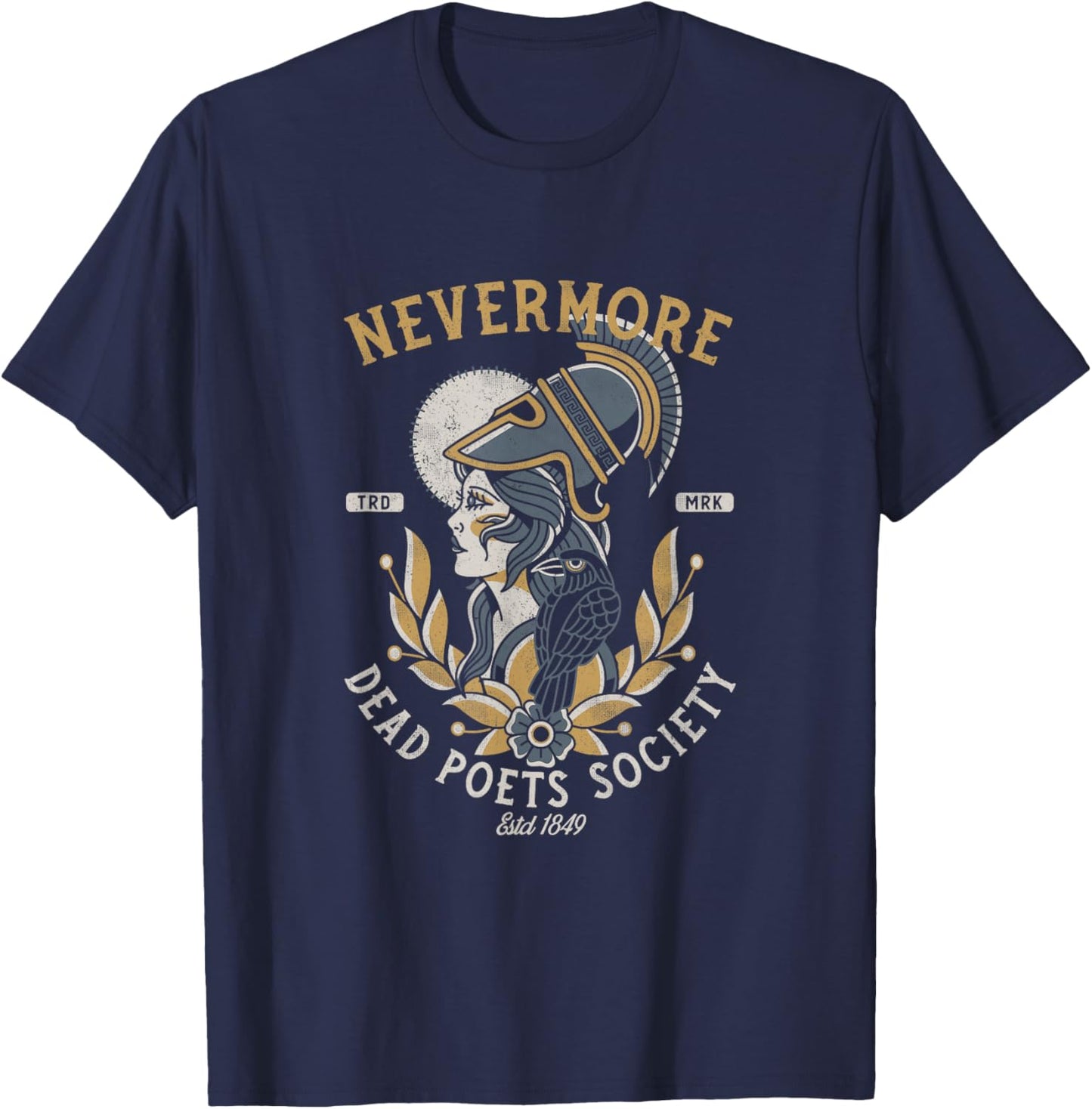 Nevermore Dead Poets Society - Vintage Literature T-Shirt - T-Shirt | Navy
