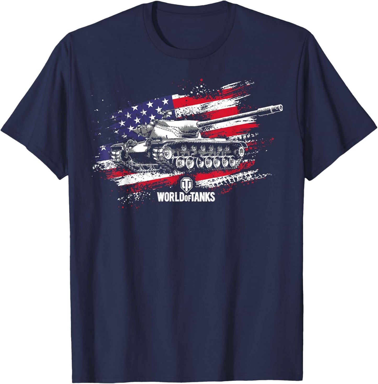 World of Tanks Red, White, and Blue...and a T57 Heavy Tank! T-Shirt - T-Shirt | Navy