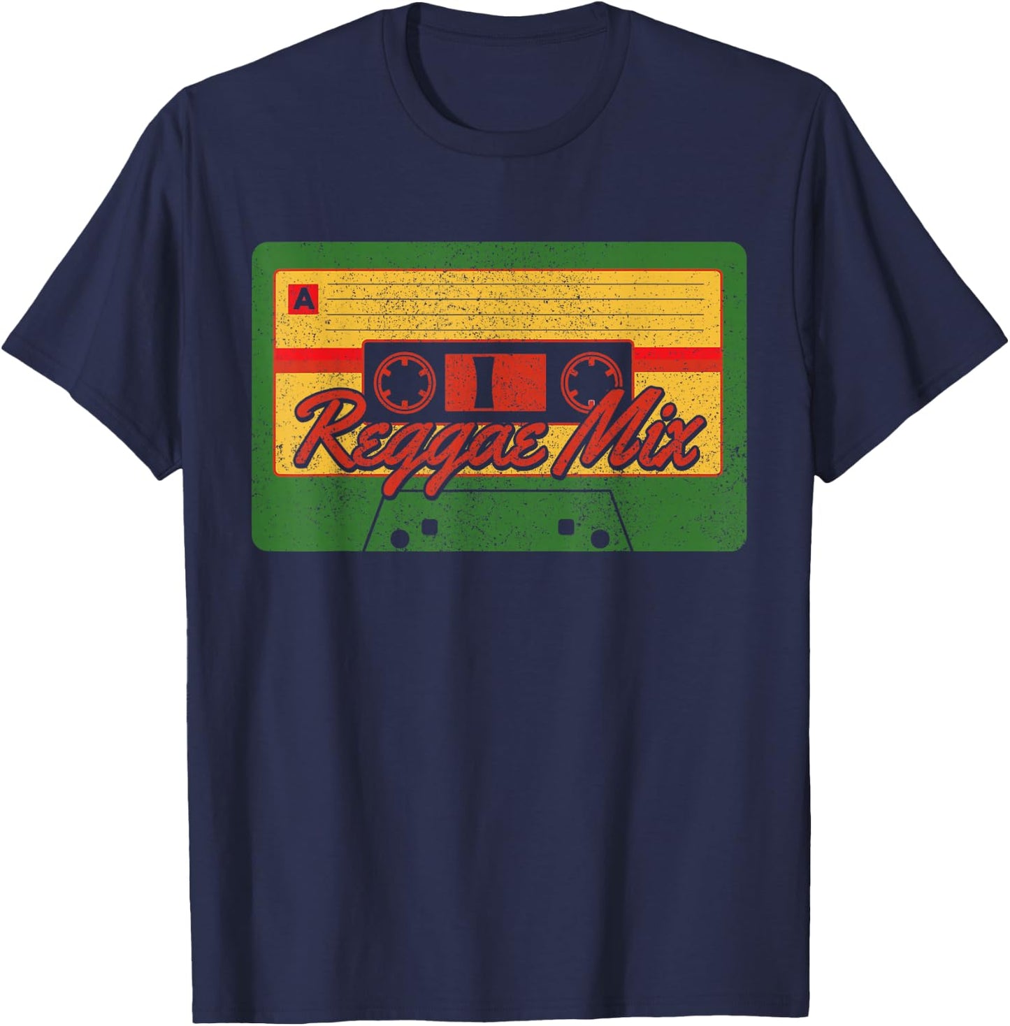 Reggae Mix Reggaeton Rastafari Rasta Retro Cassette T-Shirt - T-Shirt | Navy