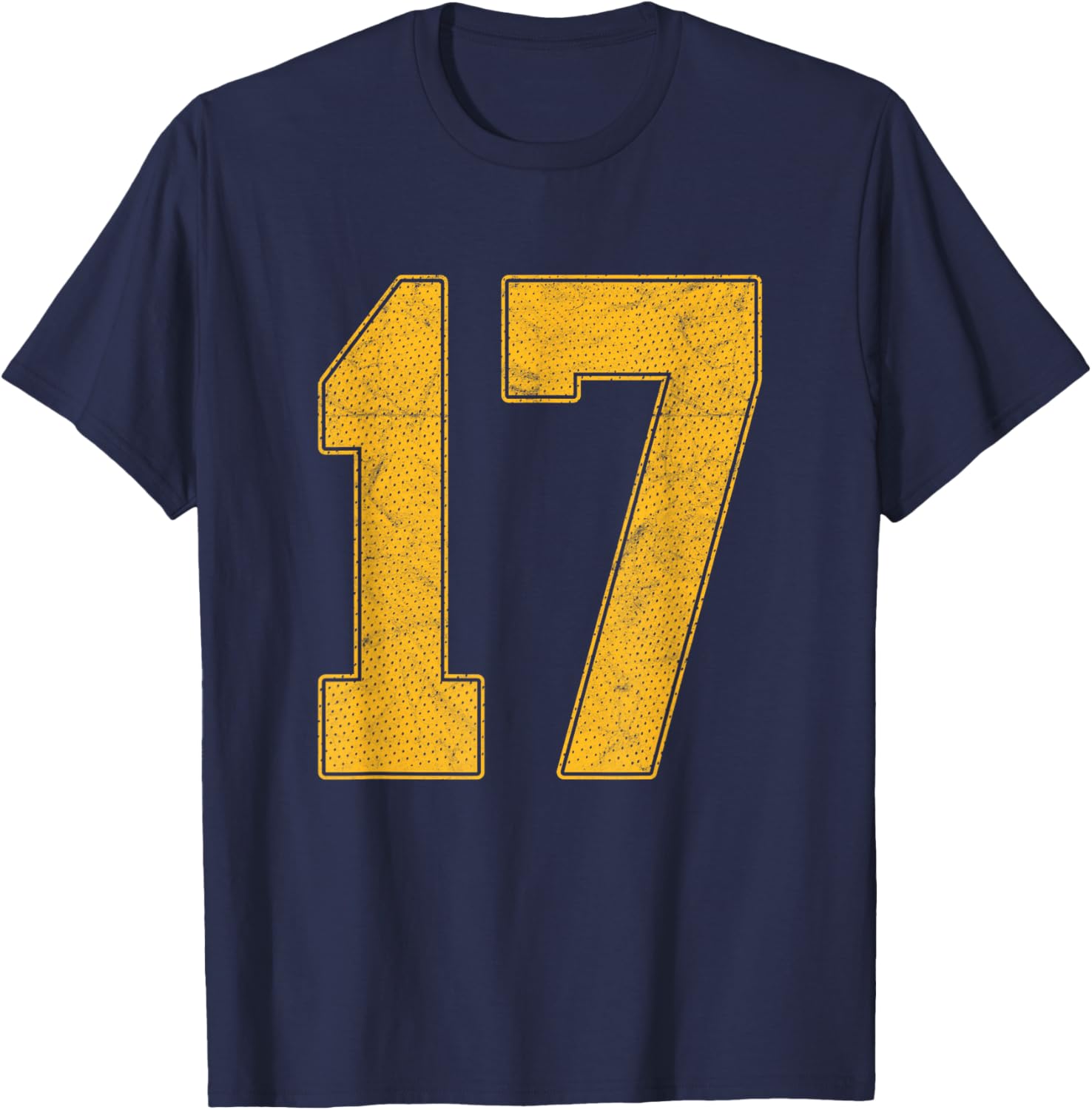 Number 17 Numbered Uniform Sports Team Jersey 17th Birthday T-Shirt - T-Shirt | Navy