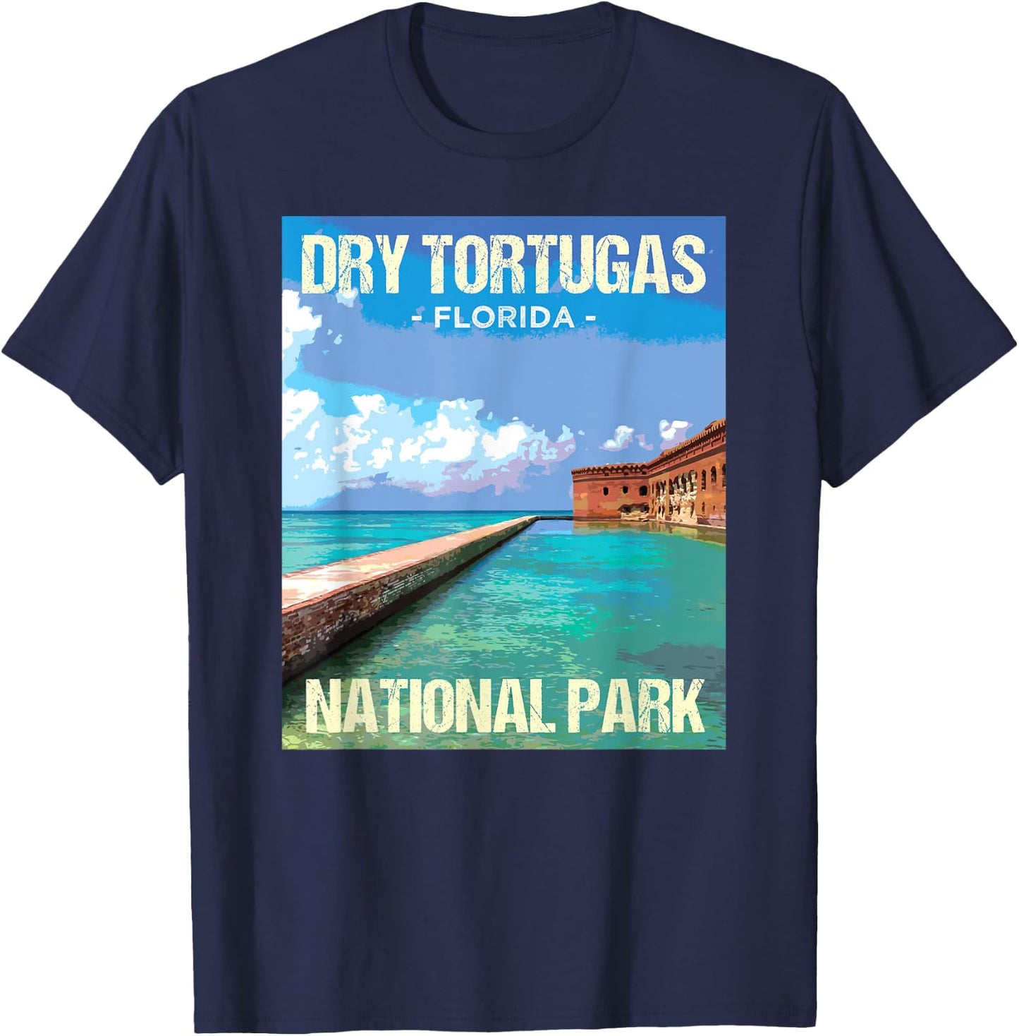Dry Tortugas National Park Florida Poster Design T-Shirt - T-Shirt | Navy