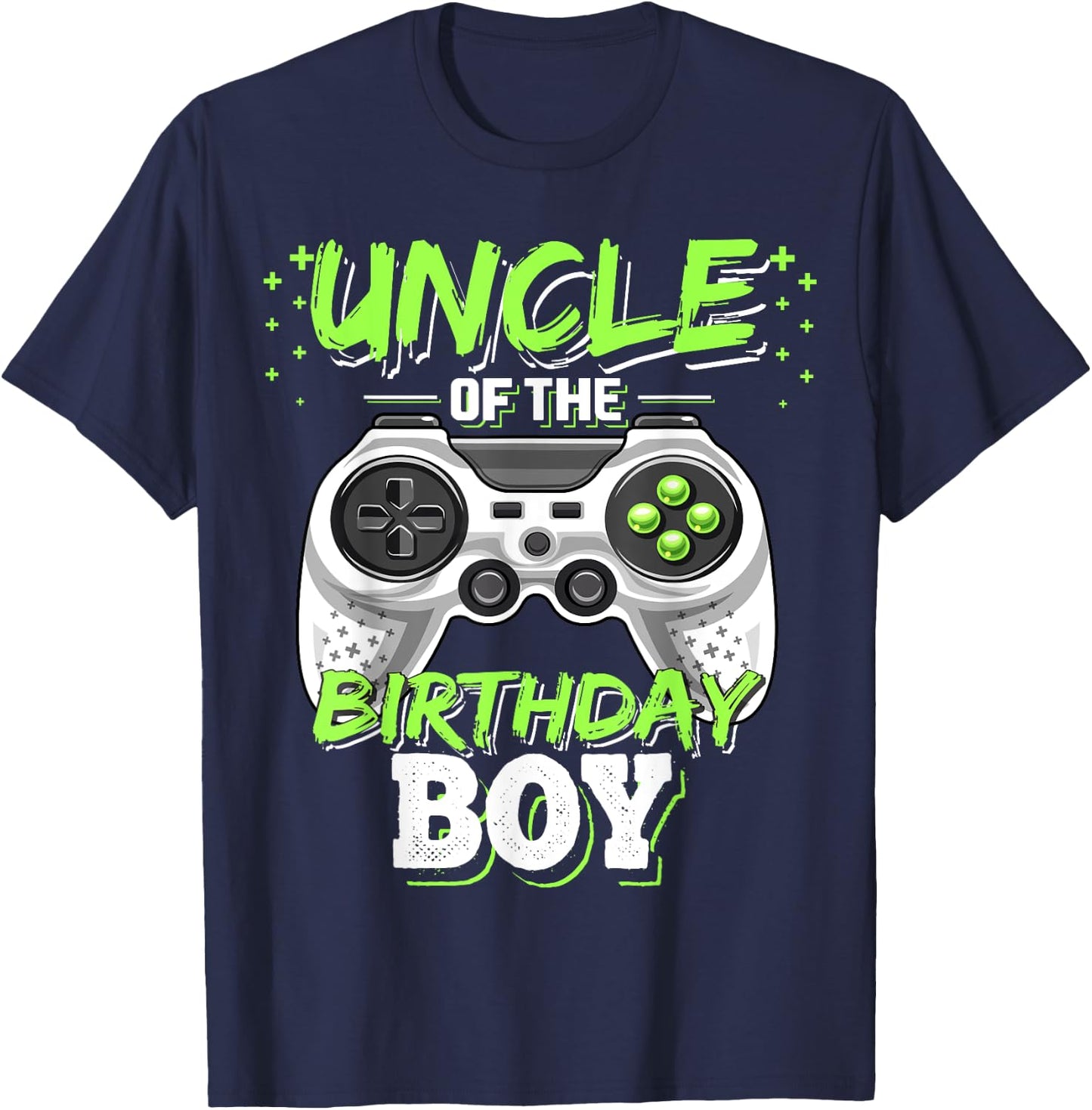 Uncle of the Birthday Boy Matching Video Game Birthday Gift T-Shirt - T-Shirt | Navy