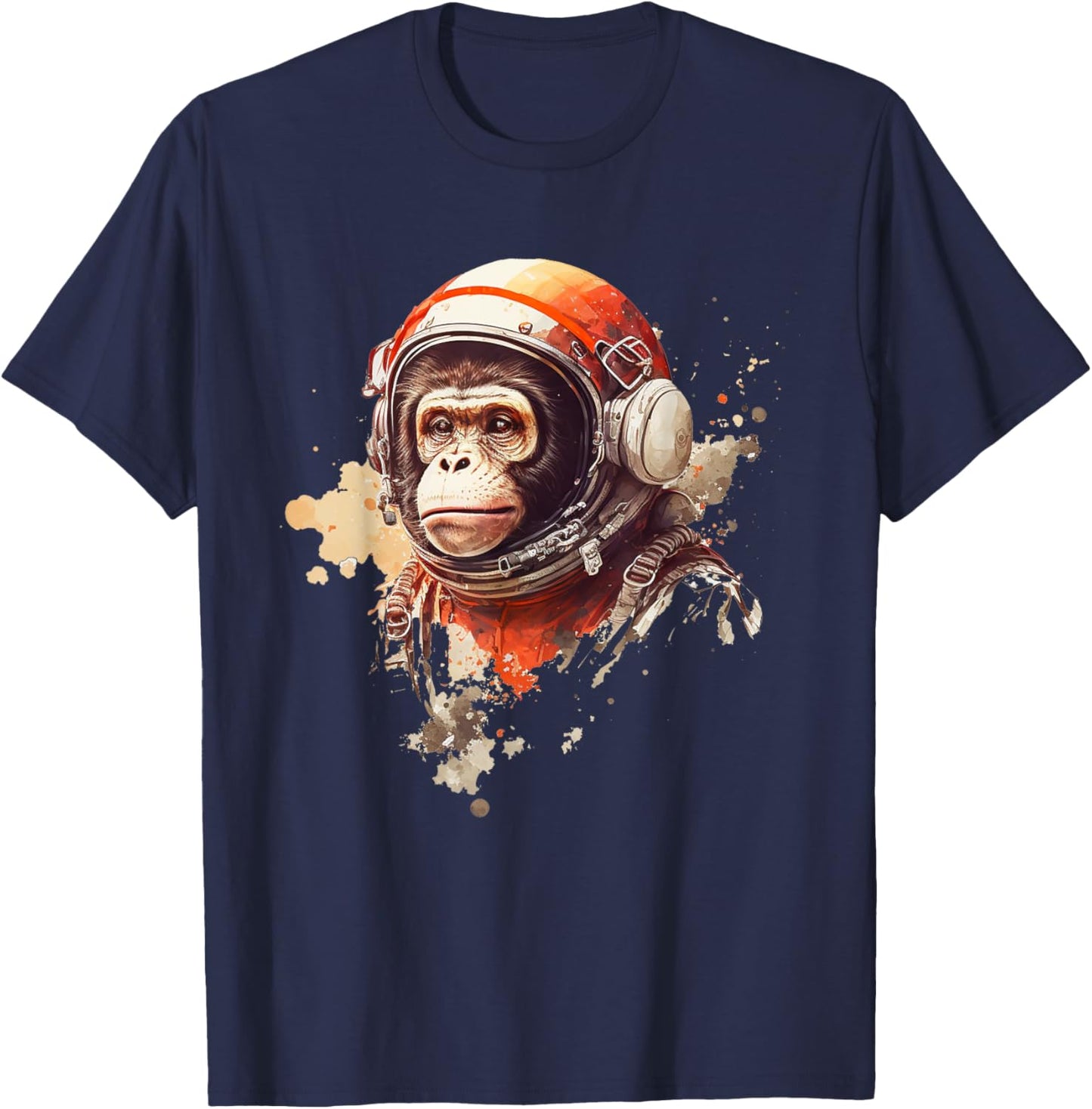 Space Vintage Travel Astronaut Monkey Astronaut T-Shirt - T-Shirt | Navy